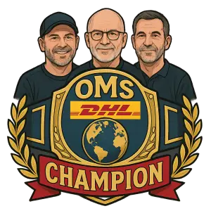 Nějaký znak OMS championa, DHL a možná zakomponovat 3 trenéry