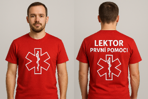 Přední strana hvězda života lektor první pomoci na zádech to samé