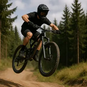 MTB jezdec ve skoku