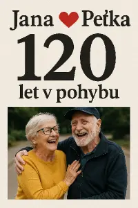Jana Peťka, mezi nimi srdíčko, pod tím velké číslo 120 následováno textem "let v pohybu". Pod tím bude fotka.