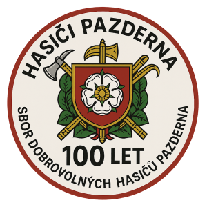 Hasiči Pazderna 100 let, logo sboru dobrovolných hasičů pazderna