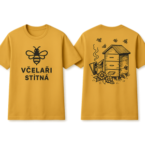 Včelaři Štítná, logo v predu a něco vcelařského na zádech