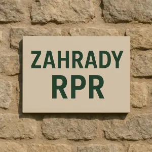 Napis zahrady rpr jak je na obrázku a pod to to pozadí