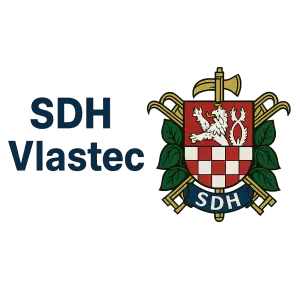 na levé straně nápis SDH Vlastec, na pravé logo SDH
