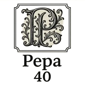 Monogram P zdobenym pismem v rameckuPod tim napsane Pepa 40