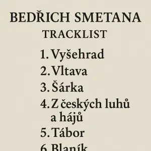 BEDŘICH SMETANATRACKLIST1. Vyšehrad2. Vltava3. Šárka4. Z českých luhů a hájů5. Tábor6. Blaník