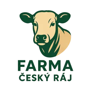 Logo Farma Český ráj a obrázek Aubrac skotu ale bez rohů! A něco moderního a koukaveho