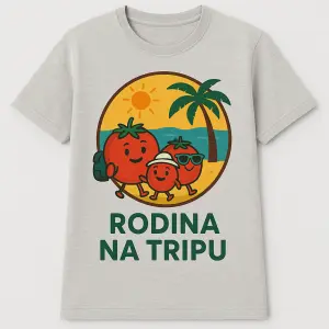 Na tričku by mel byt znak dovolené. Také název rodina, nebo rajčata na tripu. Navrh je trapný upravit na jiné