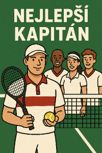 Nápis "nejlepší kapitán". Téma: tenisový tým
