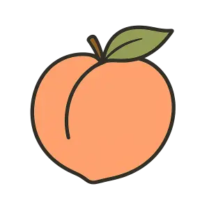 kreslený obrázek broskve bez pozadí, minimalistická