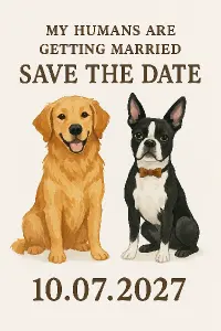 My humans are getting marriedSave the Date10.07.2027