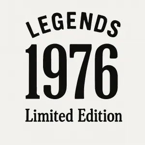 Černé svislé číslice 1976, pod číslicí nápis Limited edition a nad číslicí Legends
