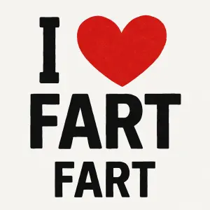 I love místo love obrázek srdíčka , to Fart vše napsané kapslokem a vše na jednom řádku a na druhém řádku samostatné far