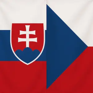 Slovenská vlajka napůl s českou