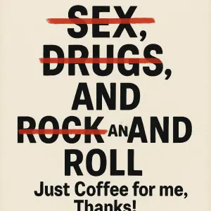Sex-škrtnuté Drugs-škrtnuté and-škrtnuté Rock-škrtnuté and-škrtnuté Roll-škrtnuté Just Coffee for me, Thanks!