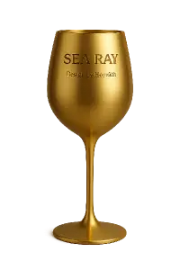 NAVRH ZLATEJ SKLENICE sKLENICKY na víno "SEA RAY" MALÝM NAPIS Design by Horvath