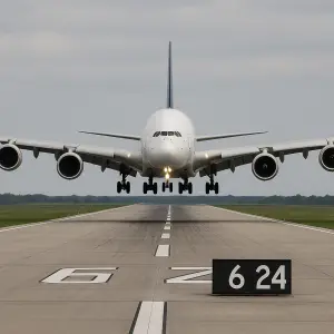 airbus a380 pristavajicí proti mě na hlavní drahu 6/24