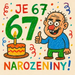 67 barevný humorný ve stylu 7 leteho kluka