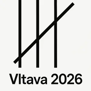 ctryry bile svisle cary preskrutne diagonalne jednou, pod tim text Vltava 2026