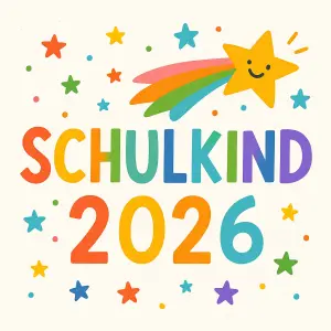 vesely barevny napis SCHULKIND 2026 a k tomu kometa
