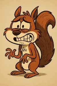 Cringe veverka, cartoon styl