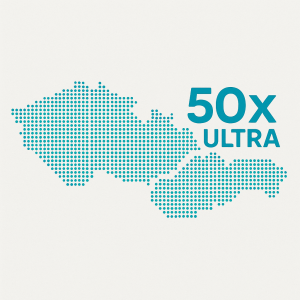 tečkovaná mapa CZ SK, ve tvaru 50 x ULTRA