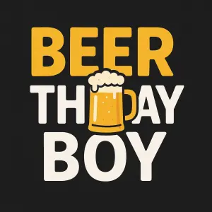 text přesně Beerthday Boy,žluté budou pouze písmena „beer“, zbytek bude bílý,pivní půllitr bude mezi B a y ve slově Boy
