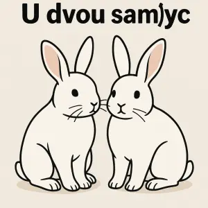 Chtěla bych tam nápis - u dvou sami/yc a obrázek bílých králíků