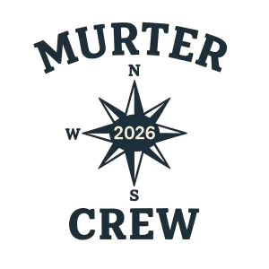 tmavě modrý decentní nápis, nahoře MURTER, pod tím hvězda světové strany a 2026 (vhodně v rámci hvězdy) pod tím CREW