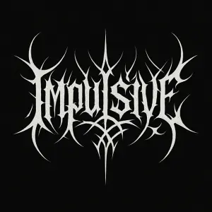 black metalový font s tribalovými prvky, nečitelný text: impulsive