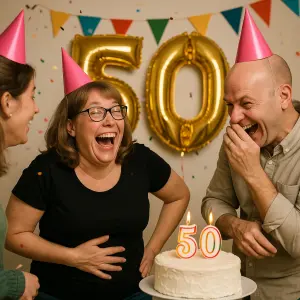 humorná oslava 50. narozenin ženy