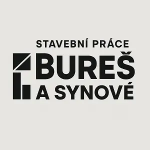 Vytvoř hezky moderní napis stavební práce Bureš A Synové