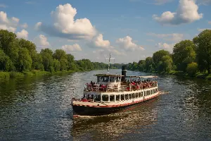 Loď jezdící na řece