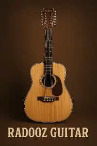 12 strunná kytara dole western stylu nápis RADOOZ GUITAR