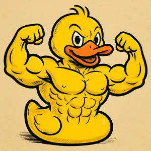 Chtěla bych kachničku komiksvou která má svaly ale normální kachničku
