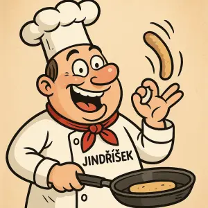 vtipný obrázek kuchaře se jménem Jindříšek