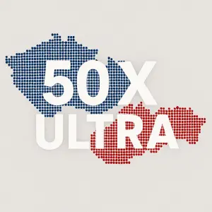 tečkovaná mapa CZ SK, ve tvaru 50 X ULTRA
