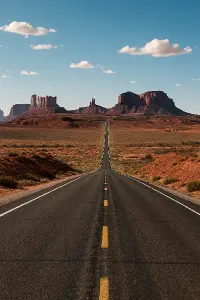 Monument valley výhled na silnici a hory