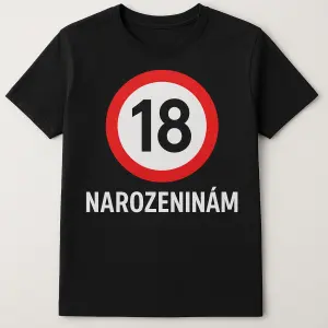 Tričko k 18.narozeninam. Kdy bych chtěl aby číslo 18 bylo vyobrazeno jako dopravní značka omezující rychlost
