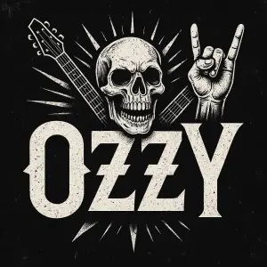 Napis OZZY a rocková tematika