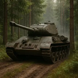 Chci tank z druhé světové války jak vyjíždí z lesa