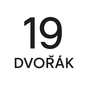 Číslo 19 Dvořák logo poslu sám nějaký moderní a minimalistický design