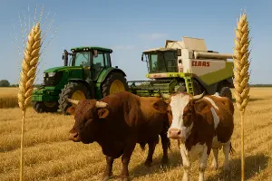 traktor Jd, klas, býk, kráva, klas