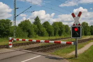 Zeleznicni prejezd se zavorou