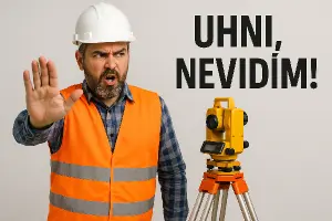 geodet a text Uhni nevidím