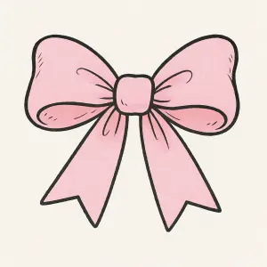 Světle růžovou (baby pink) mašli, která bude kreslená.