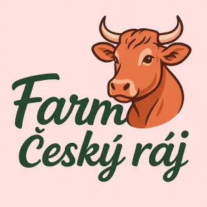 Chci udělat moderní nápaditý nápis Farma Český ráj s Aubrac krávou, hlavně aby to bylo moderní a holčičí