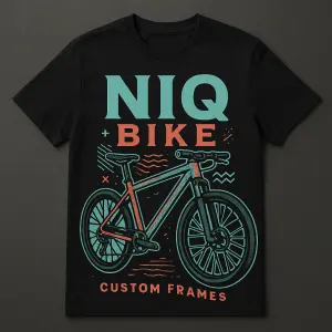 Merch tričko NIQ BIKE výrobce cyklo rámu na zakazku ale dej tam trochu toho designu at to vypada a zaujme to i mladé