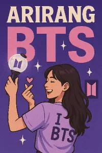 Miluju skupinu BTS a jejich nové tour arirang takže chci aby obrázek zachytil lásku k BTS a bylitamznaky typické pro bts