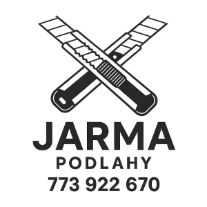 Logo firmy JARMA PODLAHY s telefoním číslem 773922670. Ulamovací nože do kříže